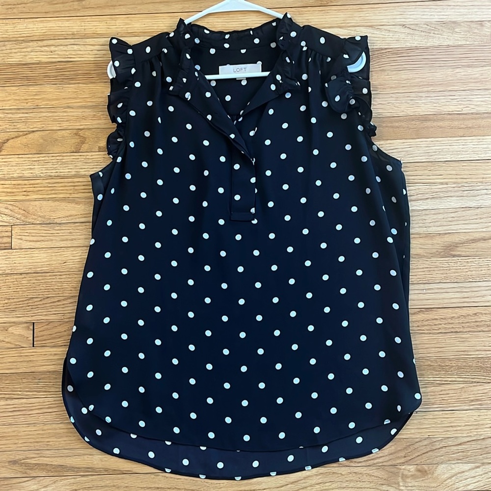 Black and white Loft blouse - Picture 1 of 4